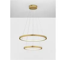 Pendul LED Nova Luce Empatia, 60W, 3000K, 1755 lumeni, D400/600 mm, Hmax 1200 mm, alama auriu, dimabil Triac