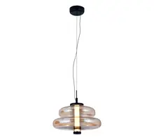 Pendul LED ACB Sira, 14.5W, 2700K, 1315 lumeni, D350 mm, Hmax 3000 mm, chihlimbar, negru