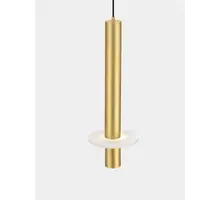 Pendul LED Nova Luce Noemi, 6W, 3000K, 360 lumeni, D110 mm, Hmax 2430 mm, alb, alama auriu, negru, dimabil Triac