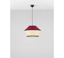 Pendul Nova Luce Veliss, 1xE27 max. 12W, D450 mm, Hmax 2060 mm, bej, visiniu/burgundy, negru