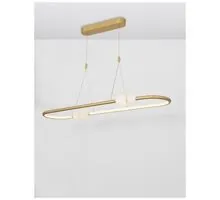 Pendul LED Nova Luce Celia, 45W, 3000K, 3408 lumeni, L1000 mm, Hmax 1200 mm, alb, auriu, dimabil Triac