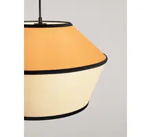 Pendul Nova Luce Veliss, 1xE27 max. 12W, D450 mm, Hmax 2060 mm, bej, galben/mustar, negru