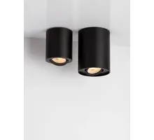 Spot mobil aplicat Nova Luce San, 1xGU10, negru, H90 mm, D80 mm, IP20
