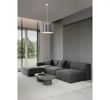 Pendul Nova Luce Alve, 1xE27 max. 12W, L455 mm, Hmax 2000 mm, alb, gri, IP20