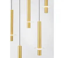 Pendul LED Nova Luce Noemi, 37W, 3000K, 2520 lumeni, D470 mm, Hmax 2390 mm, alb, alama auriu, negru, dimabil Triac