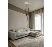 Pendul LED Nova Luce Noemi, 37W, 3000K, 2520 lumeni, D470 mm, Hmax 2390 mm, alb, negru, dimabil Triac