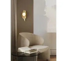 Aplica LED Nova Luce Malory, 5W, 3000K, H325 mm, alb, auriu
