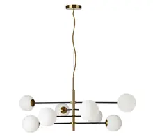Lustra AZzardo Oviedo, 8xG9 max. 6W, L1150 mm, Hmax 1540 mm, alb, auriu, negru
