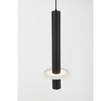 Pendul LED Nova Luce Noemi, 6W, 3000K, 360 lumeni, D110 mm, Hmax 2430 mm, alb, negru, dimabil Triac
