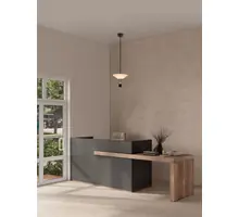 Pendul LED Nova Luce Anafi, 8W, 3000K, 395 lumeni, D220 mm, Hmax 2100 mm, alb, negru, IP20