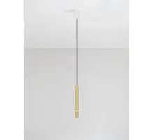 Pendul LED Nova Luce Noemi, 6W, 3000K, 360 lumeni, D110 mm, Hmax 2430 mm, alb, alama auriu, negru, dimabil Triac