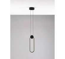Pendul LED Nova Luce Wiro, 11W, 3000K, 770 lumeni, Hmax 1500 mm, oval, negru