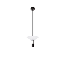 Pendul LED Nova Luce Anafi, 8W, 3000K, 395 lumeni, D220 mm, Hmax 2100 mm, alb, negru, IP20