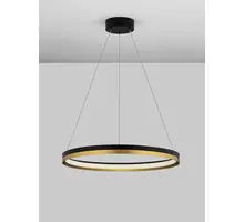 Pendul LED Nova Luce Cantria, 33W, 3000K, 2900 lumeni, D600 mm, Hmax 1500 mm, auriu, negru, dimabil Triac, IP20