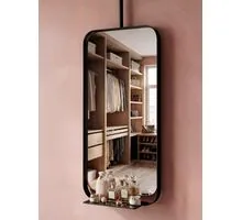 Oglinda ACB Shelf, rama neagra, 1000x500 mm, H1500 mm