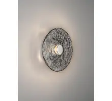 Aplica LED Nova Luce Delion, 5W, 3000K, 236 lumeni, D200 mm, crom, sticla striata fumurie, dimabil Triac