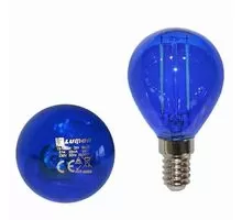 Bec LED Lumen E14, sferic, 2W, albastru