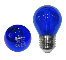 Bec LED Lumen E27, sferic, 2W, albastru