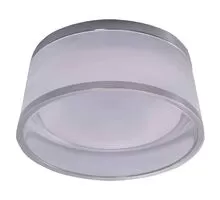 Spot fix LED incastrat AZzardo Una, 7W, 4000K, crom-transparent, rotund, IP44