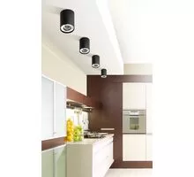 Spot fix aplicat AZzardo Neos 1, 1xGU10, aluminiu-negru, rotund, IP20