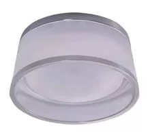 Spot fix LED incastrat AZzardo Una, 7W, 3000K, crom-transparent, rotund, IP44