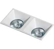 Spot fix incastrat AZzardo Pio 2, 2xGU10, alb, dreptunghi, IP20