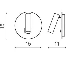 Aplica LED AZzardo Faro, 6W+3W, 3000K, nichel satinat