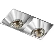 Spot fix incastrat AZzardo Pio 2, 2xGU10, crom, dreptunghi, IP20