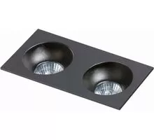 Spot fix incastrat AZzardo Hugo 2, 2xGU10, negru, dreptunghi, IP20
