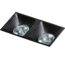 Spot fix incastrat AZzardo Pio 2, 2xGU10, negru, dreptunghi, IP20