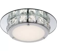 Plafoniera cristal LED Globo Lighting Margo, 12W, alb-crom-transparent