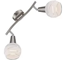Plafoniera Globo Lighting Elliott, 2xE14, alb-crom satinat-transparent