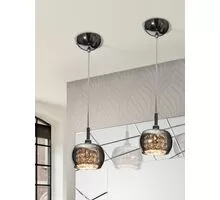 Pendul cristal Schuller Arian, 1xG9, crom-fumuriu