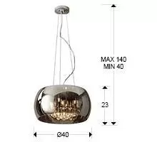 Pendul cristal Schuller Argos, 5xG9, crom-fumuriu