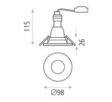 Spot fix incastrat ACB Antea, 1xGU10, negru, rotund, IP20