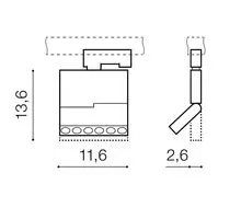 Proiector cu LED pe sina AZzardo Leon, 12W, alb
