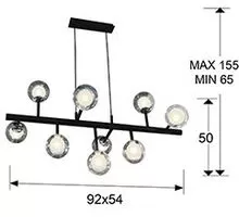 Pendul Schuller Altais, 9xG9, crom-negru, dimabil