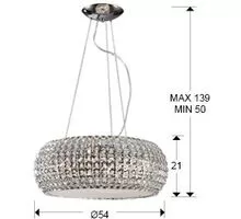 Pendul cristal Schuller Diamond, 9xG9, crem-crom-transparent