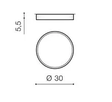 Plafoniera LED AZzardo Monza II R, 36W, 4000K, negru