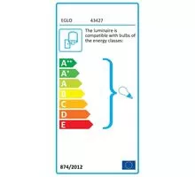 Aplica Eglo Hornwood 1, 1xE27, alb-negru