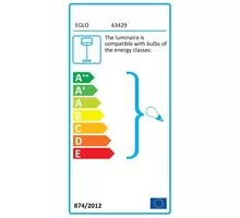 Lampadar Eglo Hornwood 1, 1xE27, alb-negru