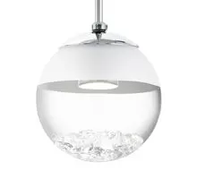 Pendul cristal LED Eglo Montefio 1, 15W, alb-crom-transparent