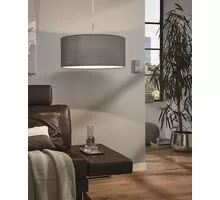 Pendul Eglo Pasteri, 1xE27, alb-gri-nichel satinat