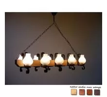 Lustra Russtik Trapez, 10xE14, antic