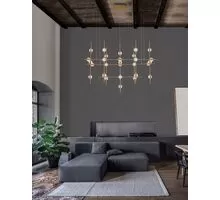 Pendul LED Nova Luce Atomo, 72W, auriu, dimabil