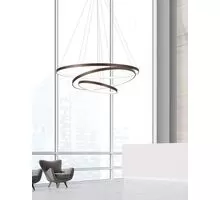 Pendul LED Nova Luce Ferrol, 111W, cafeniu, dimabil