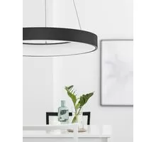 Pendul LED Nova Luce Rando Thin, 50W, 3000K, negru, dimabil