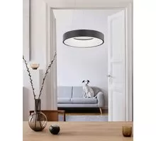 Pendul LED Nova Luce Rando Thin, 30W, negru, dimabil