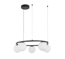 Pendul LED Nova Luce Joline, 40W, alb opal, negru