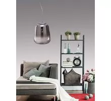 Pendul Nova Luce Oliverio, 1xE27, crom, fumuriu